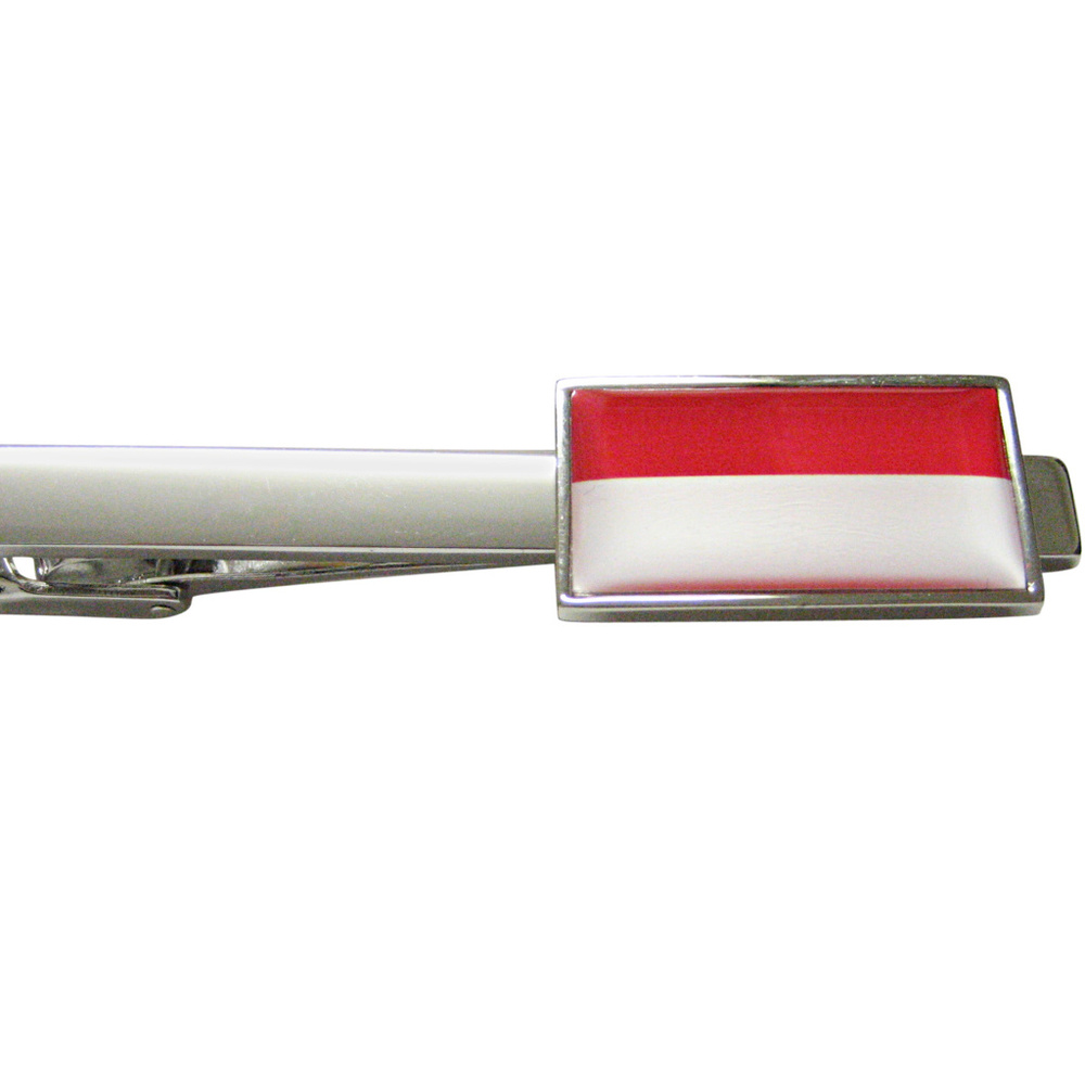 Thin Bordered Indonesia Flag Square Tie Clip - image 1